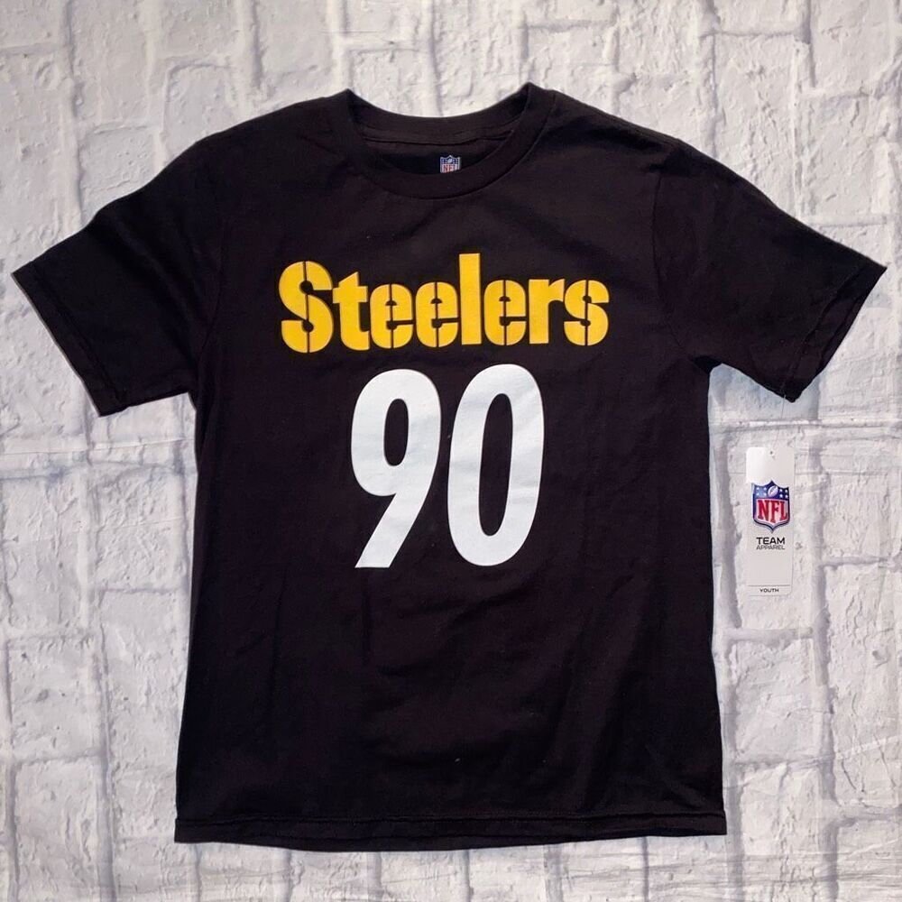 NFL team apparel youth M Pittsburgh Steelers Watt short sleeve Crewneck t-shirt